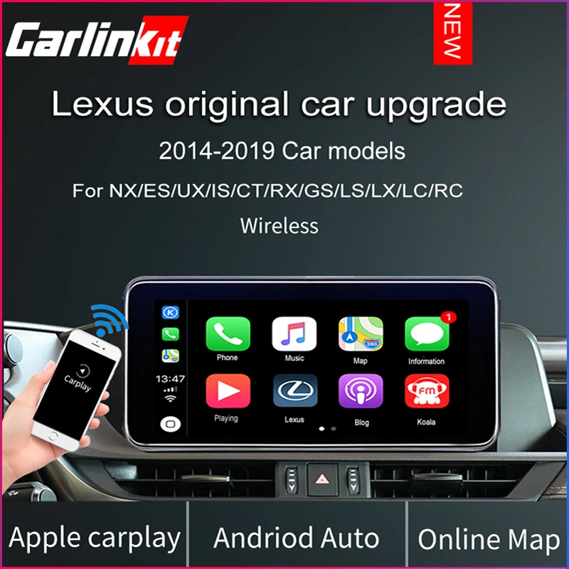 Беспроводной CarPlay для Lexus NX ES US iS CT RX GS LS LX LC RC 2014 мультимедийный интерфейс & Android