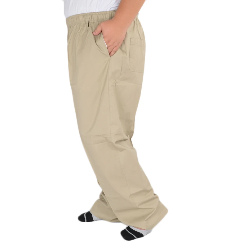 Плюс размер большой 6XL 7XL брюки мужские хлопковые дышащие 8XL 9XL 10XL хаки стрейч брюки свободные летние повседневные брюки прямые брюки