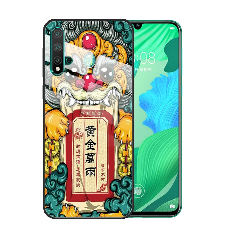 Чехол из закаленного стекла в китайском стиле для Huawei Nova 7i 5T 6 SE 5 5i Pro 4 4E 3E 3i 3