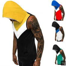 Европейский и американский Спортивный Повседневный жилет для занятий фитнесом, летний мужской тренировочный жилет контрастного цвета без рукавов