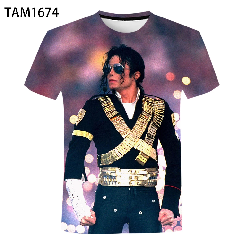 Michael Jackson new fashion cartoon 2021 3D T-shirt printing men's women's children's leisure T-shirt cartoon animation