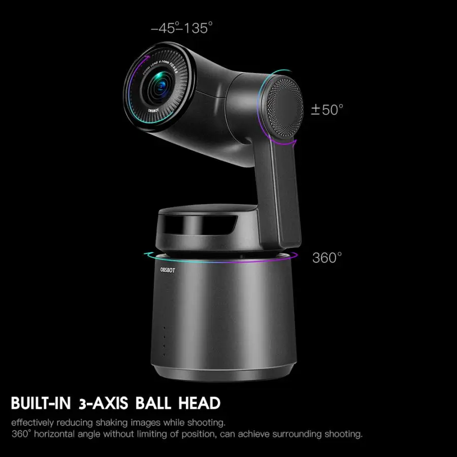 OBSBOT хвост AI слежения съемка Камера 3-осевой Авто директор 4k HD 360 ° селфи видео Смарт Отслеживание спортивной активности Камера для VLOG на Youtube