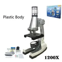1200X зум биологический монокулярный микроскоп с подсветкой для начинающих детей студентов детей Обучающие игрушки микроскоп