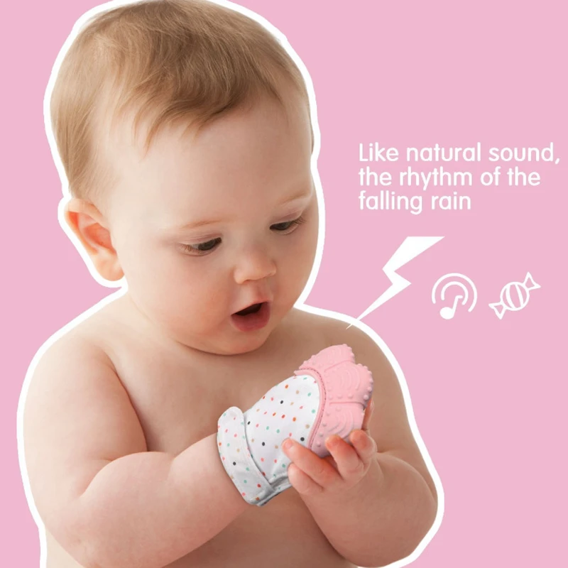 

1/2Pc Kids Gloves Teether Newborn Children Gloves Silicone Glove Teething Soft Mitten Wrapper Accessories 2019 New