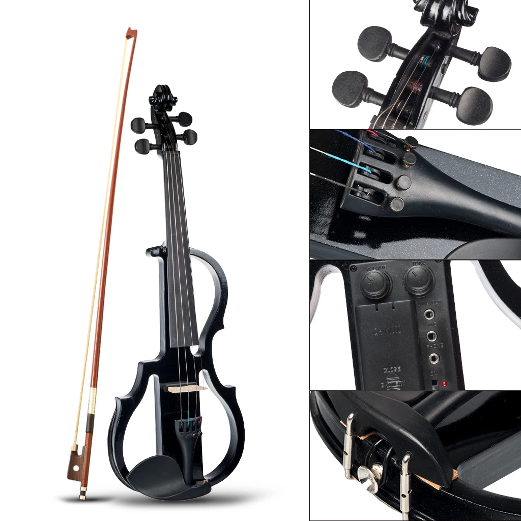 

Violin 4/4 Size Solid Wood Fiddle W/Case Bow Rosin Headphone For Beginner