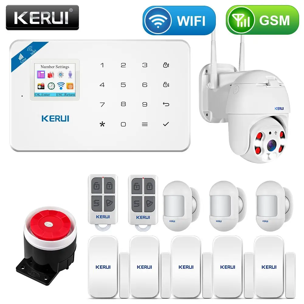 KERUI GSM охранная сигнализация Русская прошивка Дистанционное управление Приложение для IOS/Android - Цвет: WIFI GSM 4