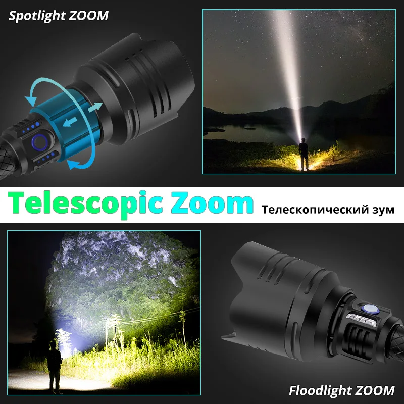 НОВЫЙ Ультра мощный светодиодный светильник P10 масштабируемый фонарь USB