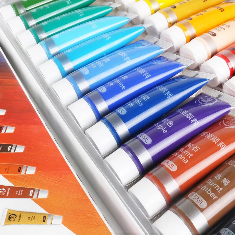 12/24 Colors, Acrylic paint set, 15ml Painting Supplies, Non-Toxic, Acrylic Paints for Beginners and Professional Artists 2