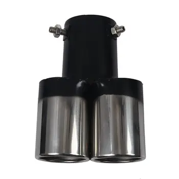 

Universal Car Vehicle Exhaust Muffler Steel Tail Pipe:Straight Double Tube(silver&black)
