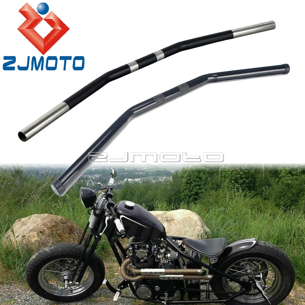Manubrio Moto Cafe Racer 1 "25Mm Curvo Drag Bar Per Harley Sportster Iron 883 Xl 1200 Nightster Roadster Superlow Bobber