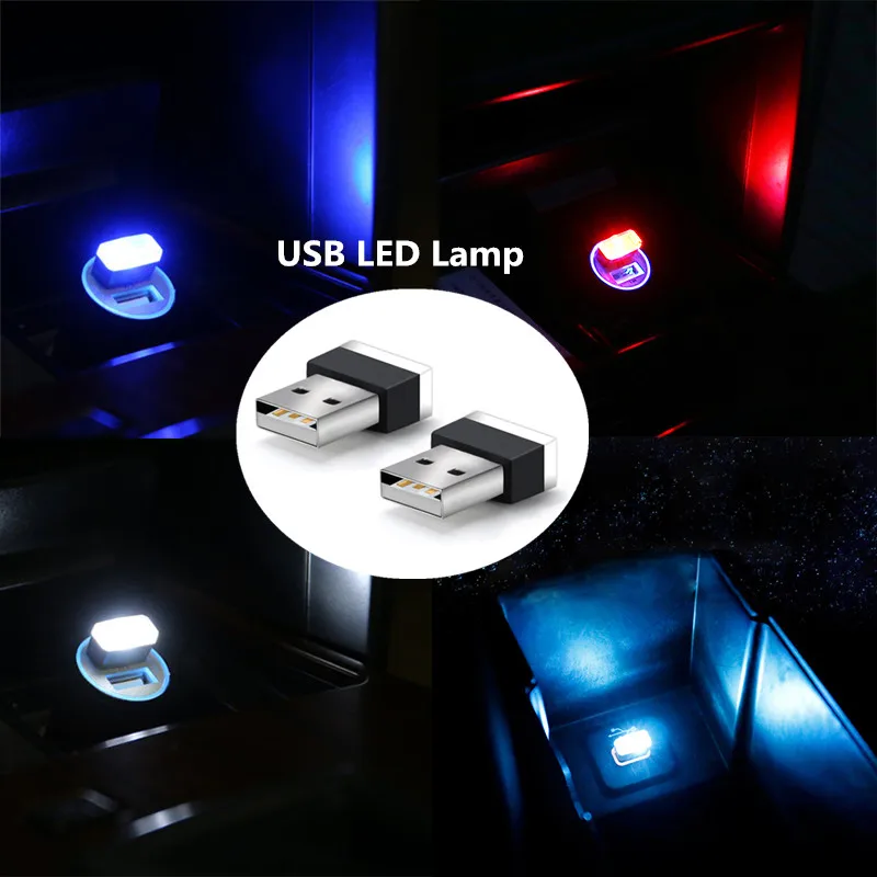 

1 Pc Car USB Atmosphere Light Mini LED Car Lights Auto Interior Plug And Play Decor Lamp Emergency Lighting For Car Accessories