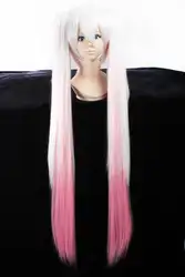 Высокое качество Аниме Vocaloid Senbonzakura Hatsune Miku парики розовый белый костюм Cosplay парик + парик Кепка
