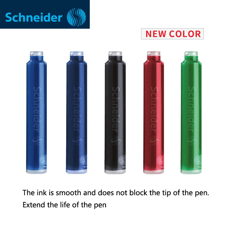 Чернильные картриджи Schneider для перьевой ручки черные/синие/зеленые/красные