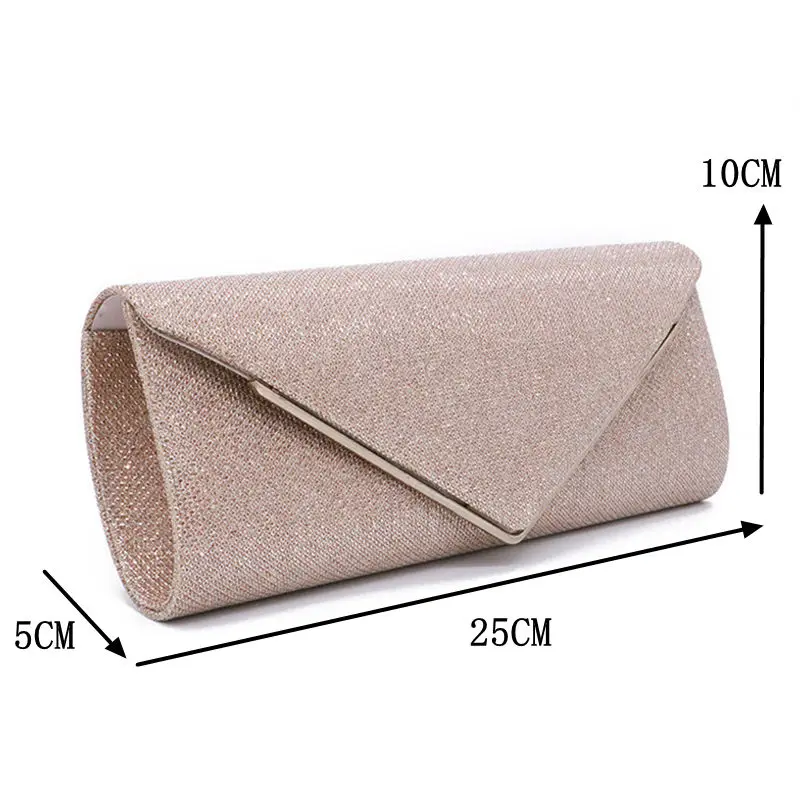 Luxy Moon Champagne Envelope Clutch Bag Size