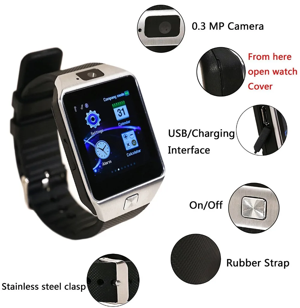 DZ09 умные часы SW98 умные часы с Bluetooth трекер сна циферблат сообщение напоминание SIM Камера умные часы для Android