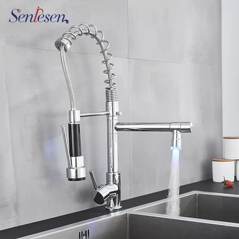 

Free Shipping Factory Direct Sale Kitchen Faucet Chrome Finish Deck Mounted W/Pull Out Sprayer Single Handle Mixer Tap