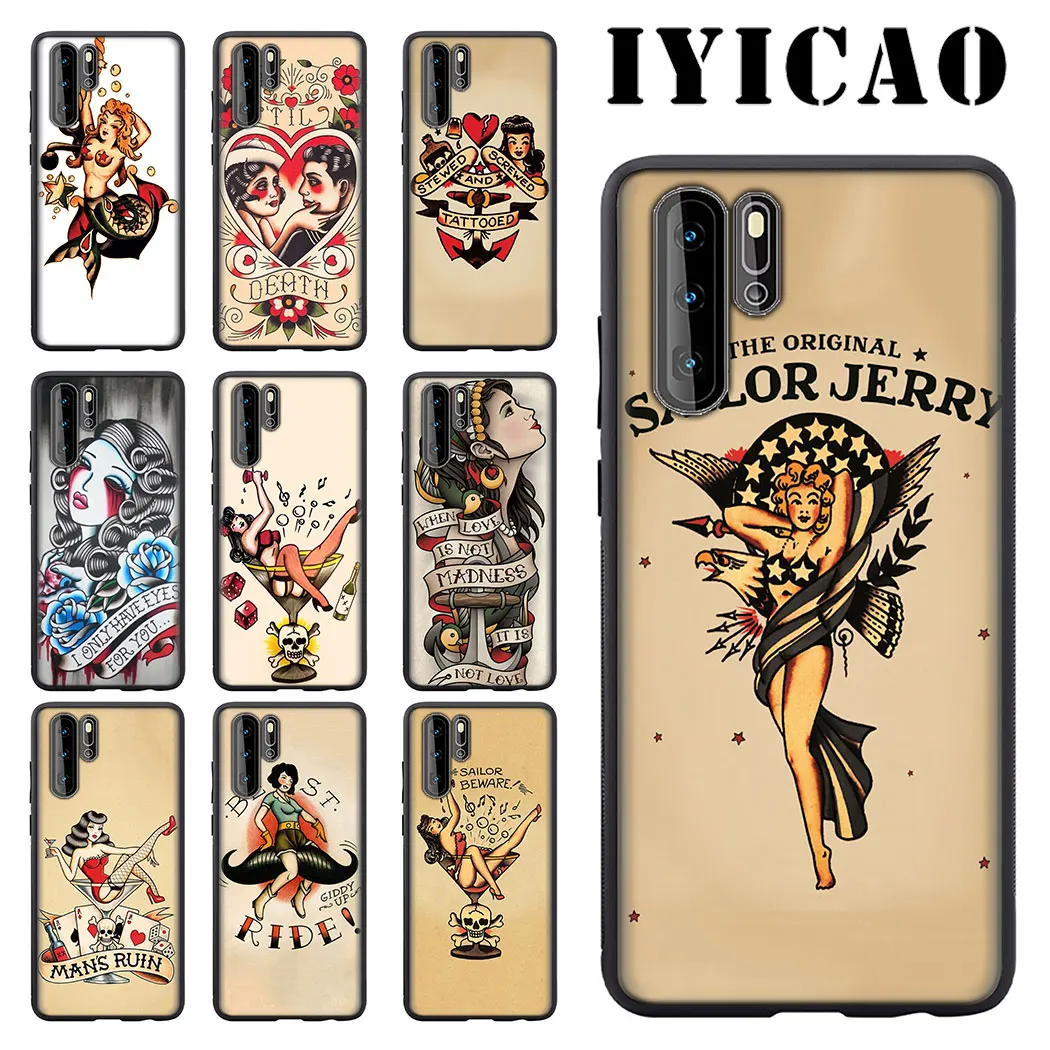 IYICAO моряк Джерри татуировки мягкий для huawei P8 P9 P20 P10 P30 Lite 2015 2016 2017 2018 2019 Pro P Smart Z |