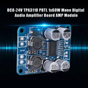 

TPA3118 PBTL Mono DC8-24V 60W Digital Audio Amplifier Board AMP Module Chip 1X60W 4-8 Ohms Replace TPA3110