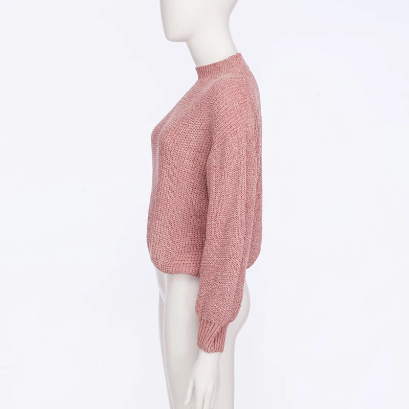 Nadafair зимний свитер с высоким воротом женские пуловеры осенний Повседневный вязаный женский свитер розовый белый черный однотонный джемпер Трикотаж