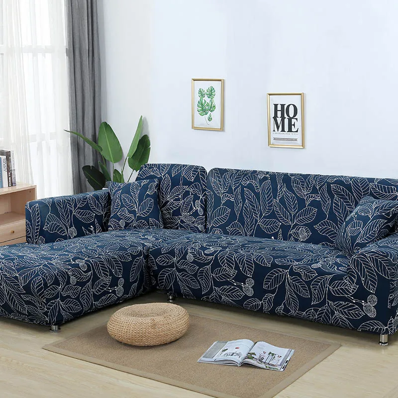 L A Forma Di Divano Copertura Elastico Blu Divano Copre Per Soggiorno Copridivano Divano Copertura Divano Slipcovers Per Poltrone 1-4-Seater