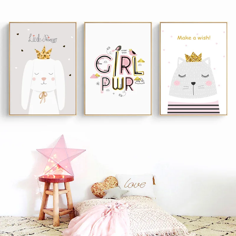 

Nordic Cartoon Character Painting Painting Home Simple Unframed Painting Core Children Room Decoration Painting Wall Art Mural