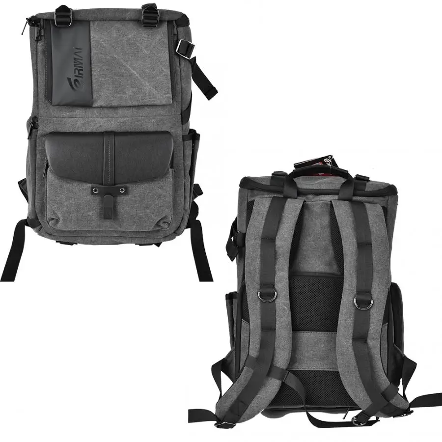 

EIRMAI Charcoal Gray Canvas Waterproof Shoulders Bag Digital Camera Computer Backpack