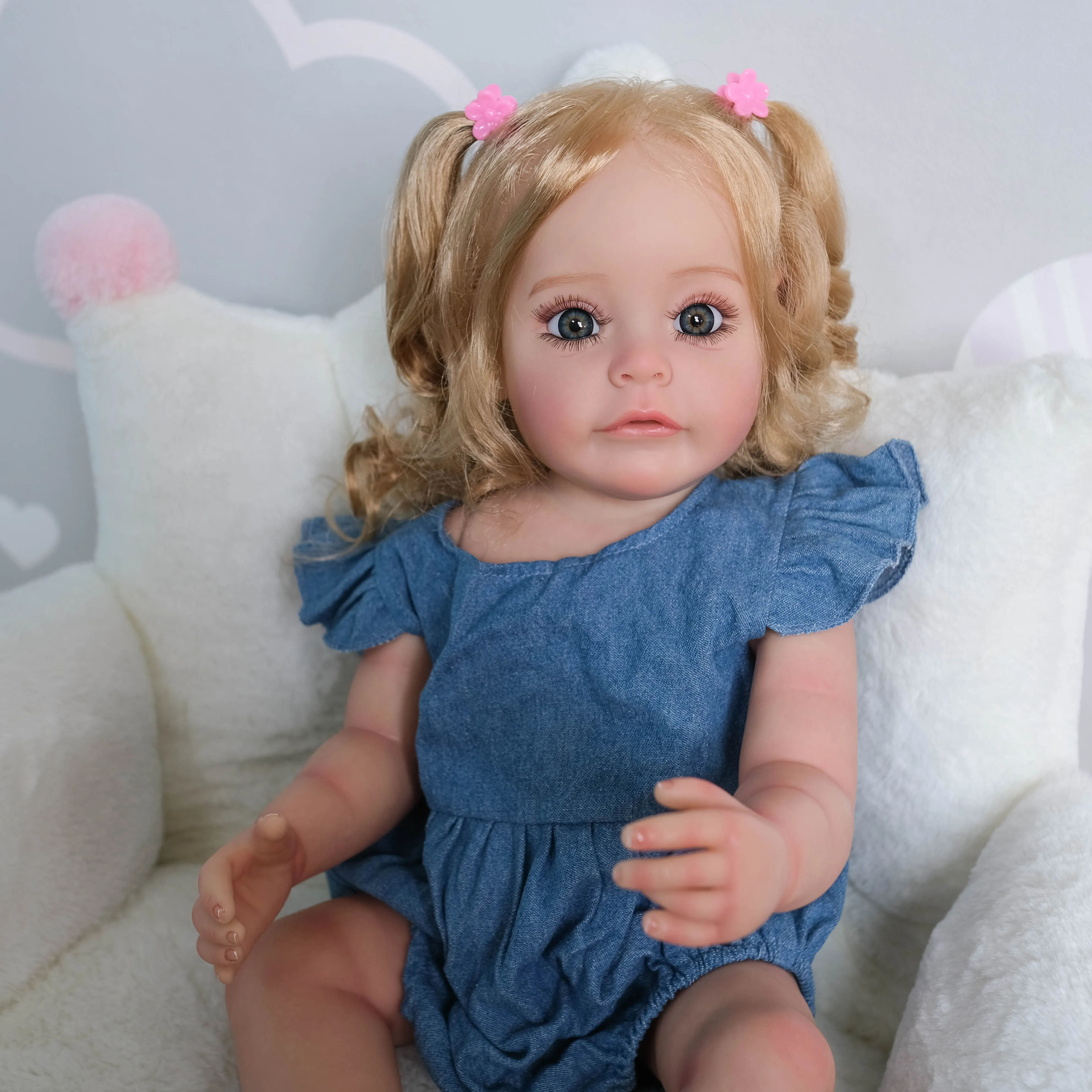 Npk 50cm Maddie Reborn Baby Full Body Silicone Girl Doll Toddler Princess  With Blonde Rooted Hair 100% Hand Painted Doll Christmas Gift Toys