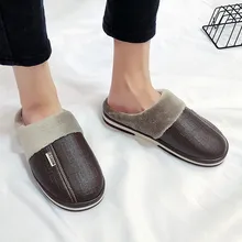 Мужские тапочки; большие размеры; Водонепроницаемая домашняя теплая обувь из бархата; хлопковые зимние домашние тапочки; Мужская обувь; zapatos de hombre