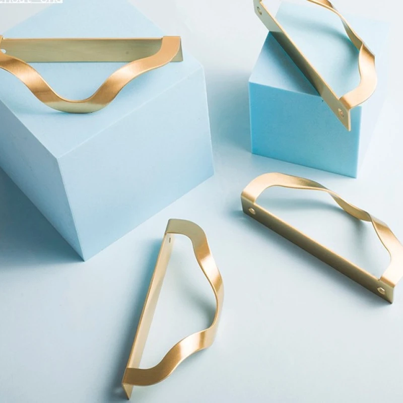 

NEYLEND Invisible Handle Brass Cupboard Handles Furniture Handles Drawer Pulls Kitchen Cabinet Gold Knobs and Handles