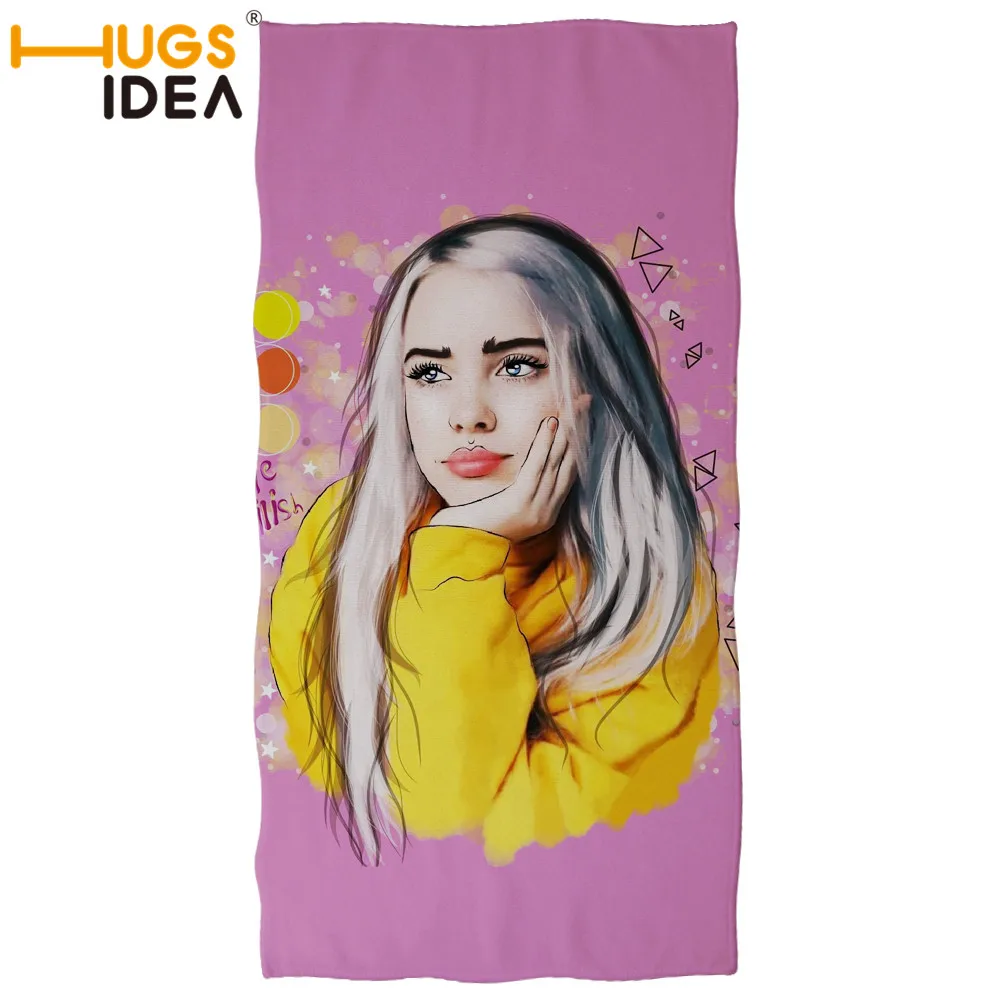 HUGSIDEA банное пляжное полотенце для взрослых с принтом Billie Eilish, быстросохнущее полотенце для лица, впитывающие купальники, полотенце для душа s - Цвет: YY2533