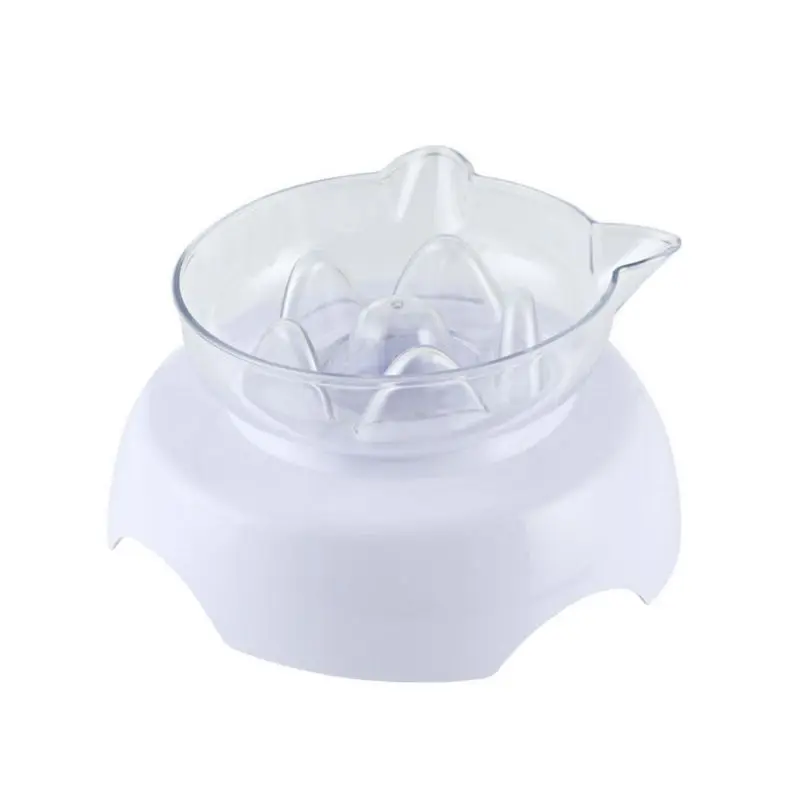 Single bowl Нескользящая миска для кошек, двойные миски, прозрачная защита для шеи, кормушка для собак кошек, миски для воды, товары для животных C42 - Цвет: Single bowl