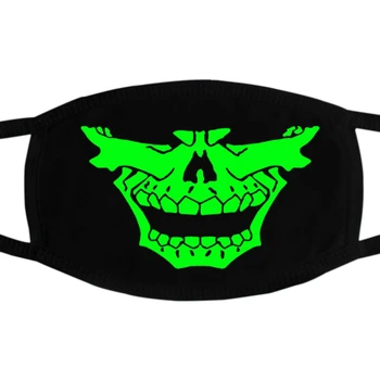 

PM2.5 Dustproof Cotton Dust Masks For Spring Autumn Winter Luminous With Horror Pattern Masks For Adult Woman Man