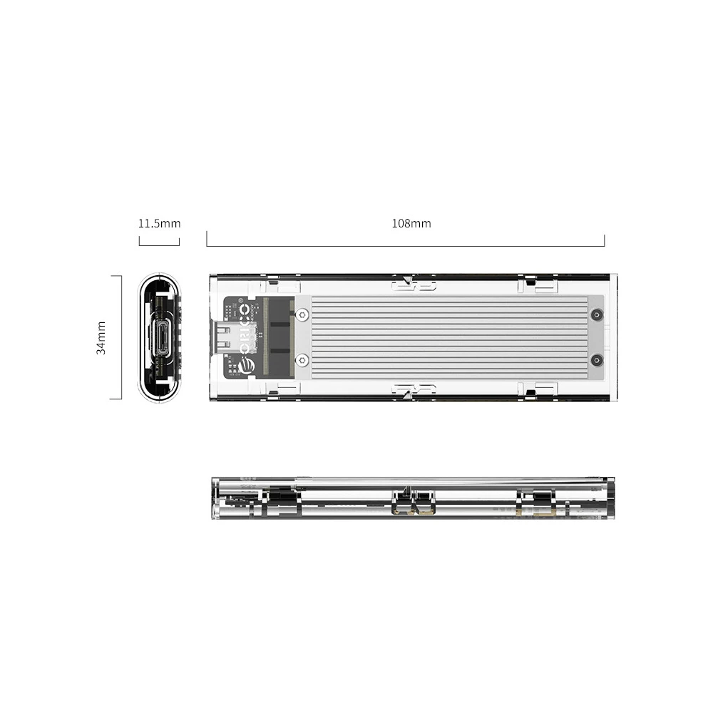 Чехол ORICO TCM2-C3 NVME M.2 для твердотельного накопителя type-c 10 Гбит/с 2 ТБ большая емкость поддержка SSD команда TRIM для ПК мобильного телефона