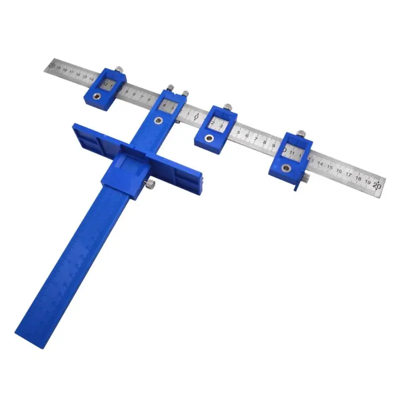 

Drill Punch Locator Hole Punch Jig Tool Center Drill Bit Guide Set Cabinet Hardware Locator Wood Drilling Woodworking Tool