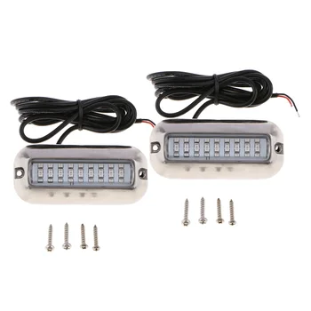 

2pcs Stainless Steel LED Underwater Pontoon Marine Boat Transom Lights - Red