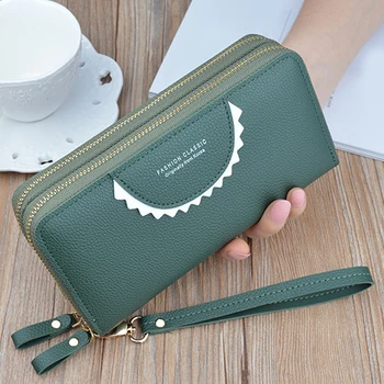 

Fashion Ladies Zipper Long Large Capacity Purse Creative Women Wallets Female Letter Printed Solid Color Wallet For Women