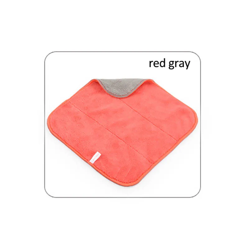 red gray Мягкая тряпочка для чистки микрофибра для чистки кухни супер впитывающая многофункциональная не загрязняющая масляная ткань 28*28 см - Цвет: red gray
