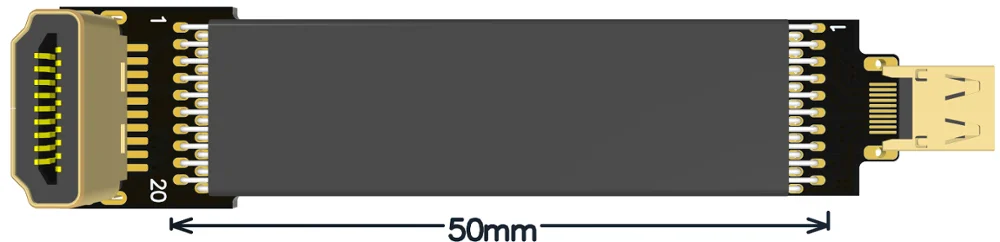 micro minitype HDMI cable Dji aerial photography with flat camera Connect 3cm-10m super short soft strip line 18Gbps 4K@50/60