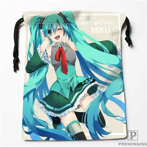 Пользовательские печати vocaloid-hatsuneDrawstring хозяйственные сумки дорожный мешочек для хранения плавать Пешие прогулки игрушка сумка унисекс мульти Size18-12-31-133