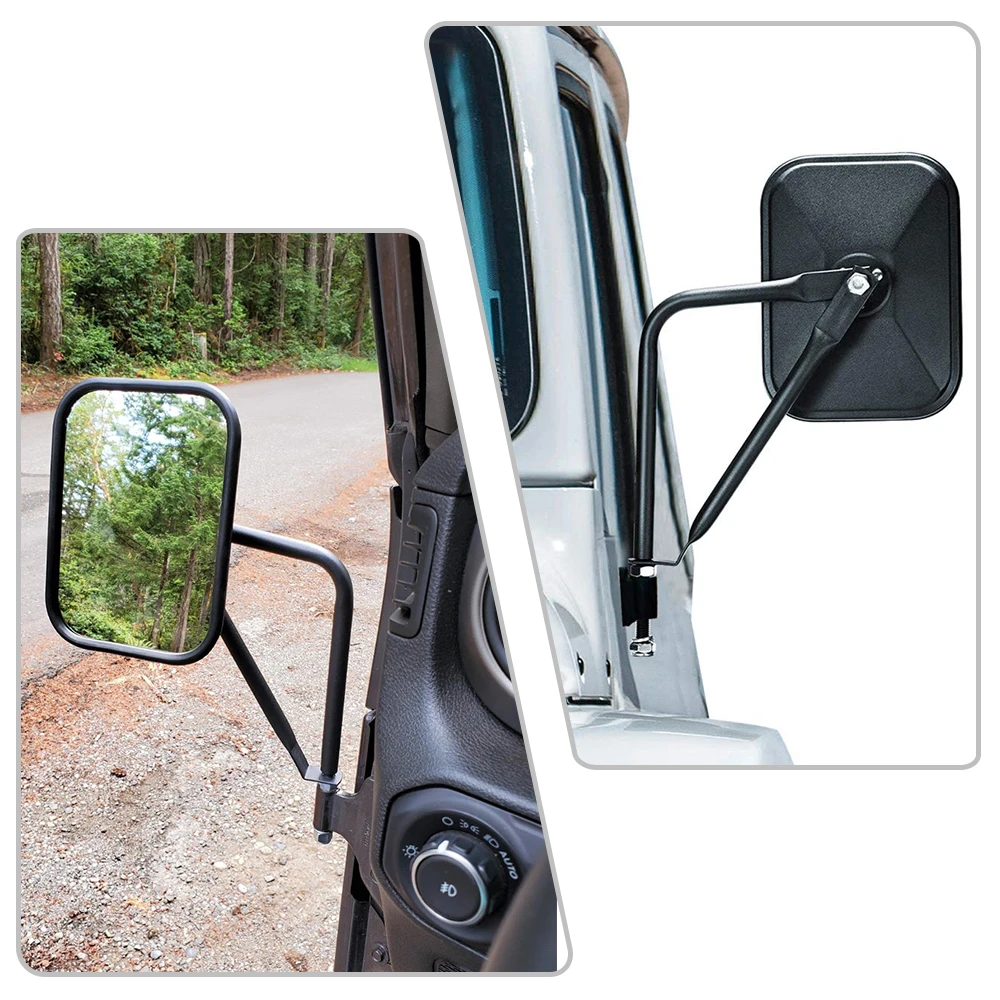 SUNTUE Jeep Mirrors JK JL TJ YJ CJ Side Mirrors Doors Off,Professional Fit for All Jeep Wrangler,Easy Install Strong and Durable Door Hinge Mirror for Safe Driving. 