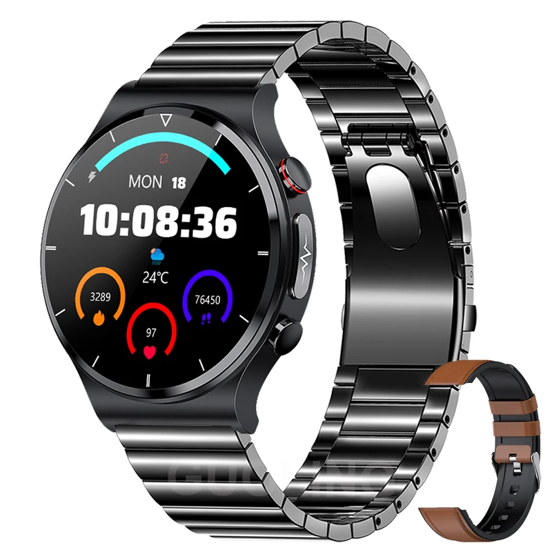2022 New Health Smart Watch Men ECG+PPG Body Temperature Blood Oxygen Heart Rate IP68 Waterproof Wireless Charger Men Smartwatch 