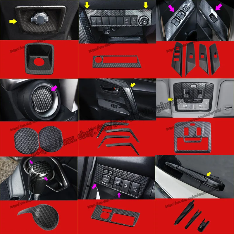 For Toyota RAV4 2014-2018 Carbon fiber style interior Air outlet decoration Covers Trim | Автомобили и мотоциклы