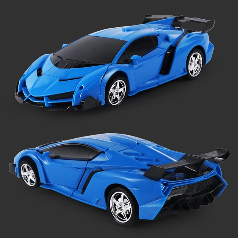 1 18 Electric Telecontrol Car 1 Button Remote Control Deformable Vehicle Robot Simulation Deformation Car Model 4