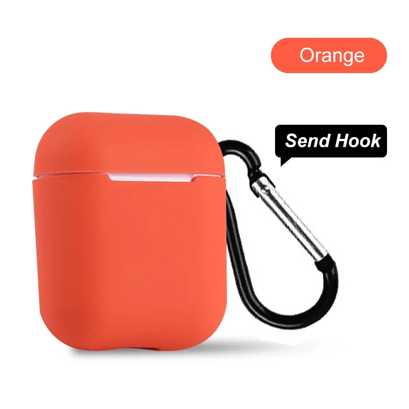 Мягкий силиконовый чехол FONKEN для оригинальных Airpods, чехол, защитный чехол для наушников, сумка для Airpods, зарядная коробка, TWS, Bluetooth наушники - Цвет: orange
