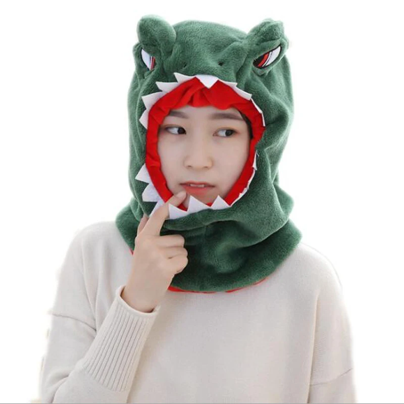 Dinosaur Doll Hood Hat Plush Toy Birthday Stuffed Cap Gift