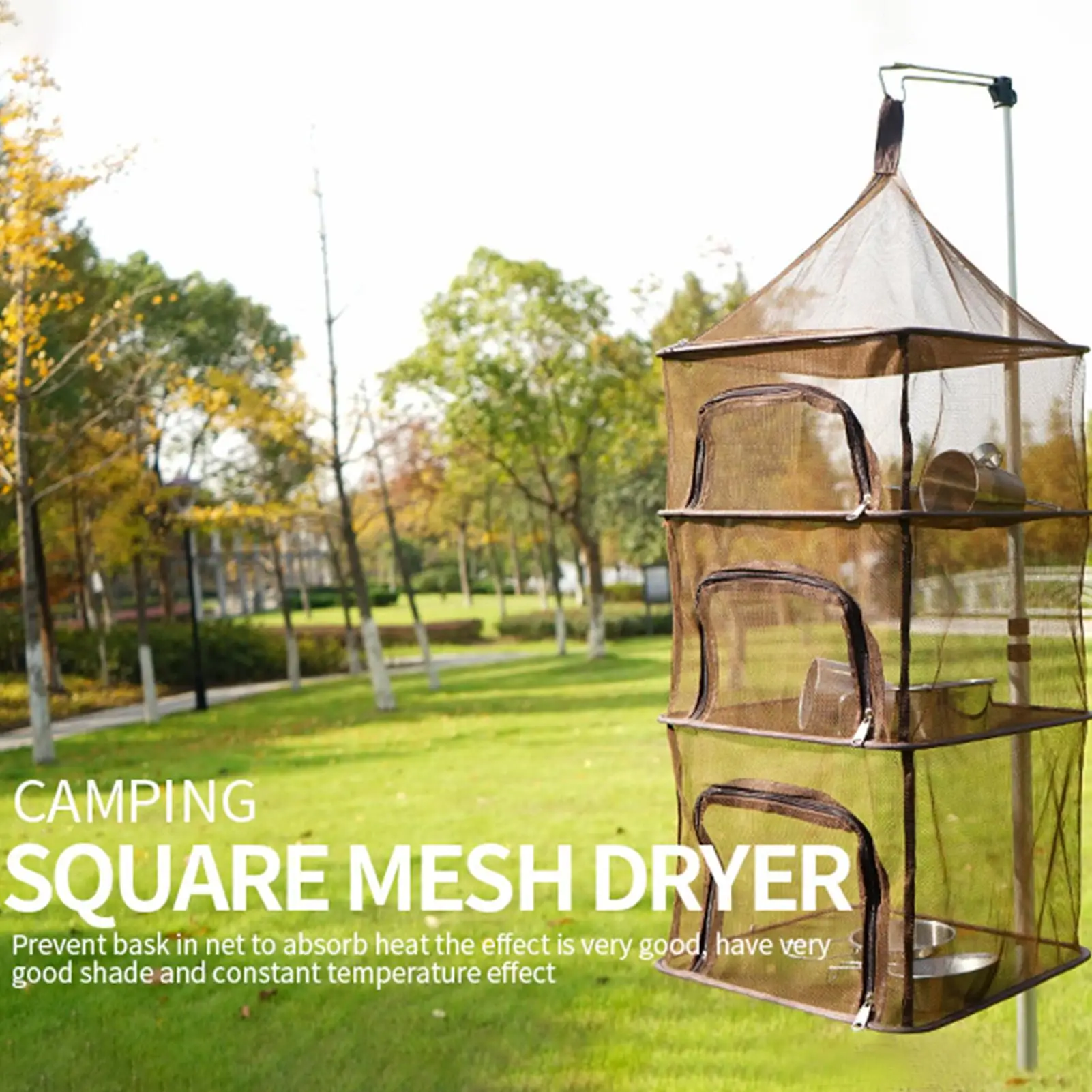 Foldable 4 Layers Drying Net Fish Rack Hanging Vegetable Dishes Dryer 39 x 100cm  Hanger | Спорт и развлечения