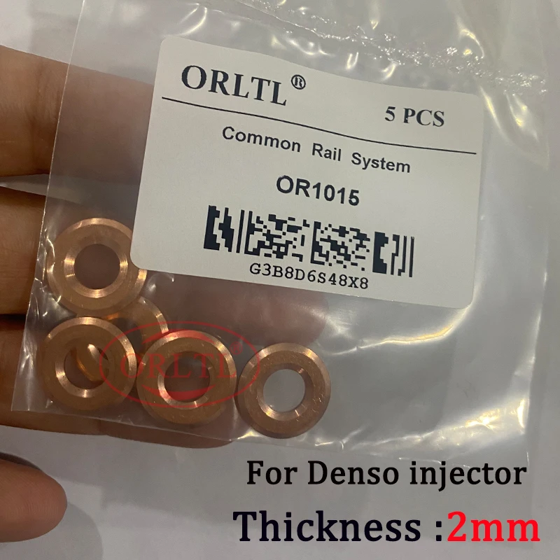 

5 шт. прокладки для дизельного инжектора, запасные части для автомобильного инжектора, медная шайба 2 мм для инжектора серии Denso 095000-6250