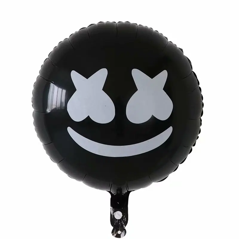 Белый черный электронный производитель маска диджея музыкальный фестиваль украшения фольги шары Marshmello воздушные шары электронный слог баллон - Цвет: black