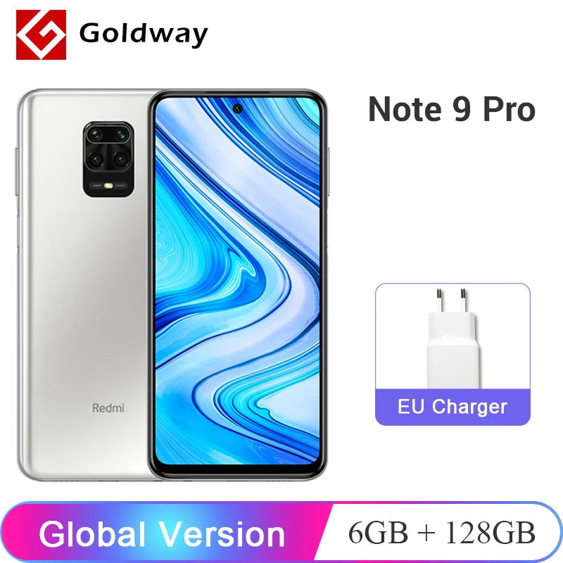 Xiaomi Redmi Note 9 Pro Глобальная версия 6 ГБ 128 Мобильный телефон Snapdragon 720G 64Мп Четыре
