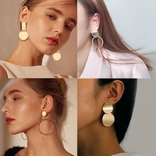 Grande Declaração De Brincos de Ouro Para As Mulheres Jewlery do Metal Na Moda Moda de Luxo Feminina Top Projeto Brinco Do Vintage Brincos Pendurados(China)